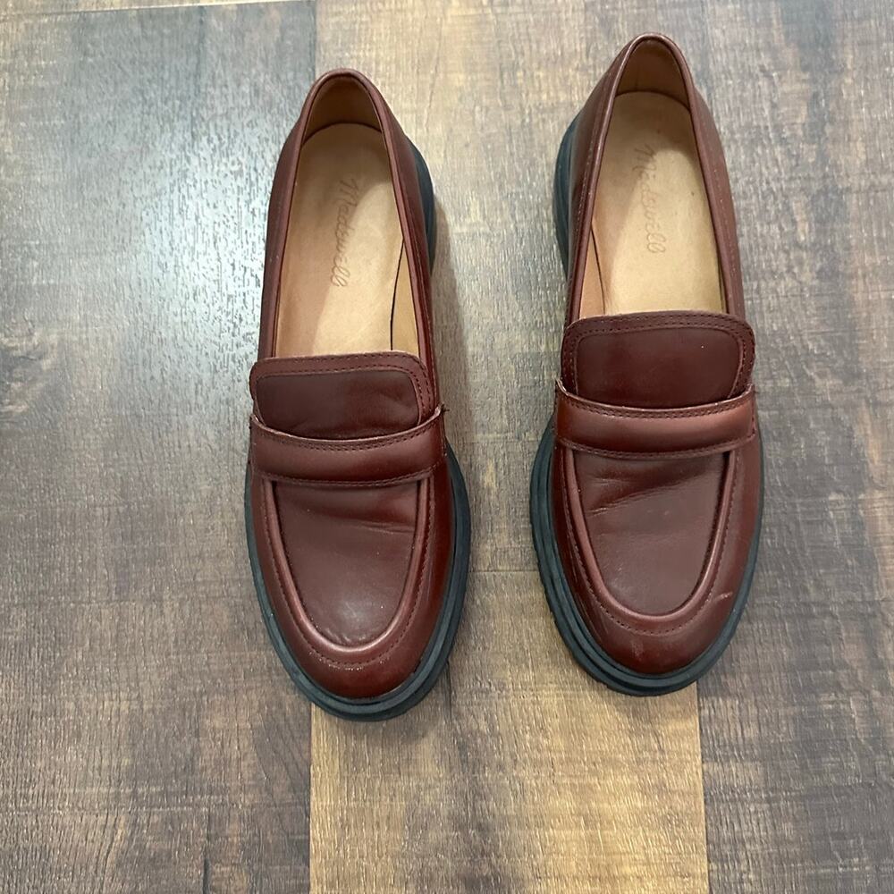 Madewell The Bradley Brown Leather Lugsole Loafers Size 8.5 - Picture 2 of 8